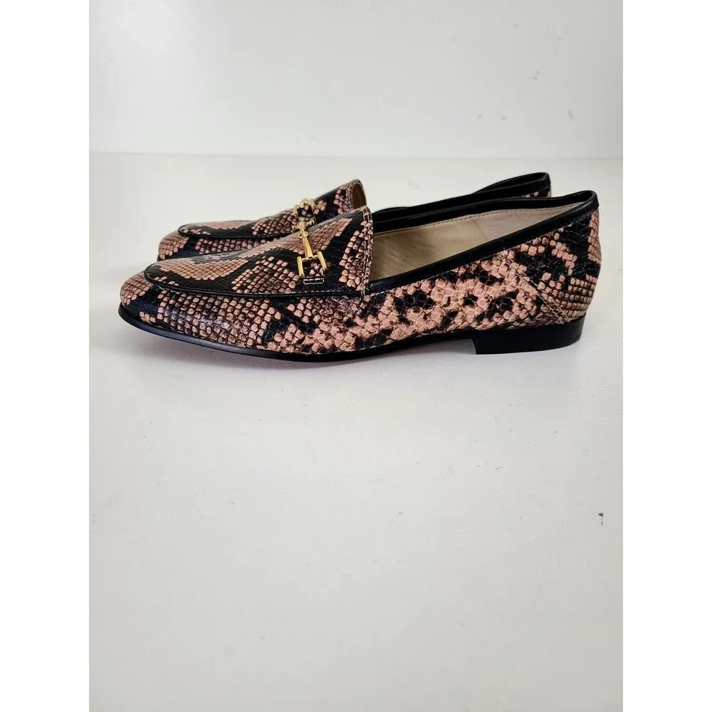 Sam Edelman Loraine Snake Print Loafer Shoes Size 7.5 Horse Bit